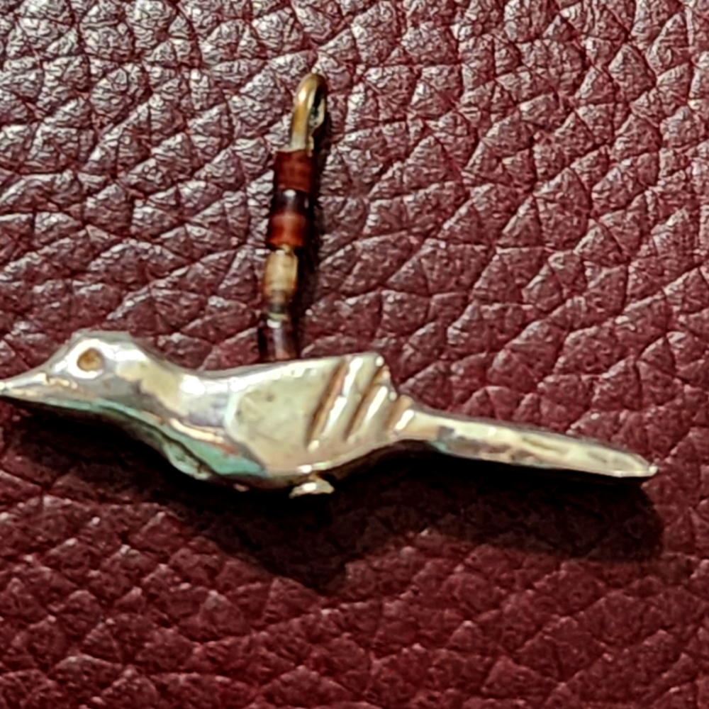 Vintage Silver Native American Fetish Bird Pendant